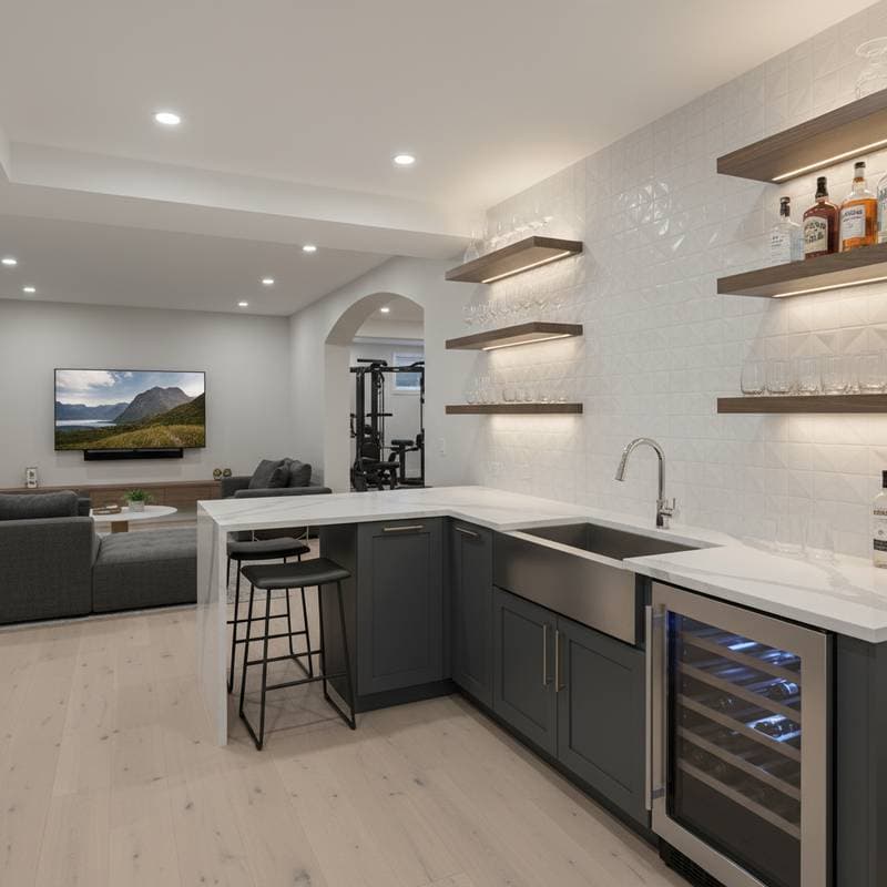 Featured image for Why Basement Wet Bars Return 72% at Resale